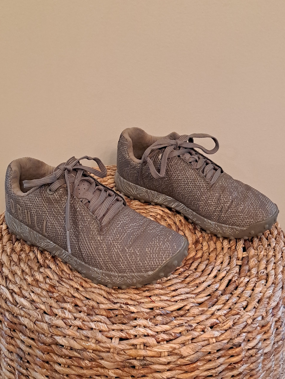 NOBULL Womens Performance Outwork Taupe Print Superfabric Athletic Sneakers 7